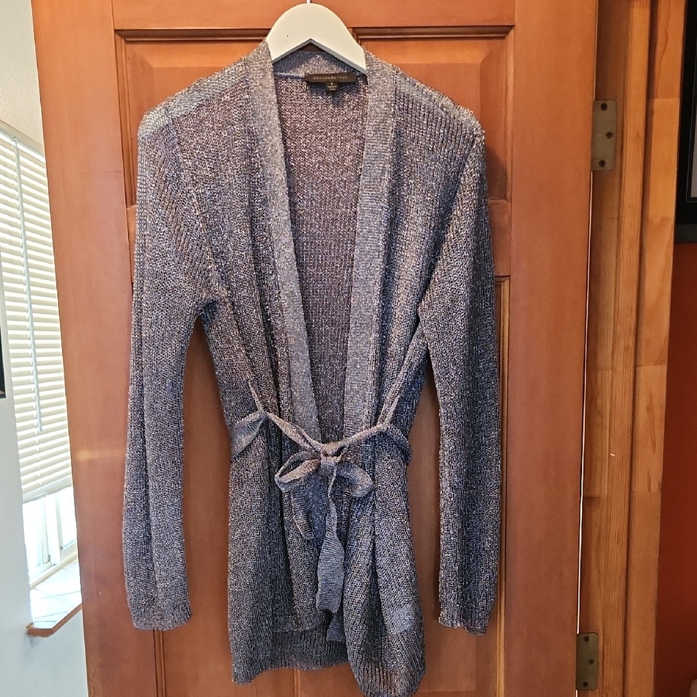 Shiny Baggy Fun Open-Front Sweater The Tie